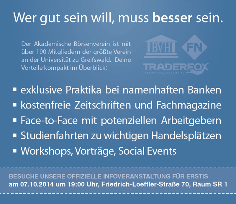 Infoveranstaltung, Wintersemester 14/15